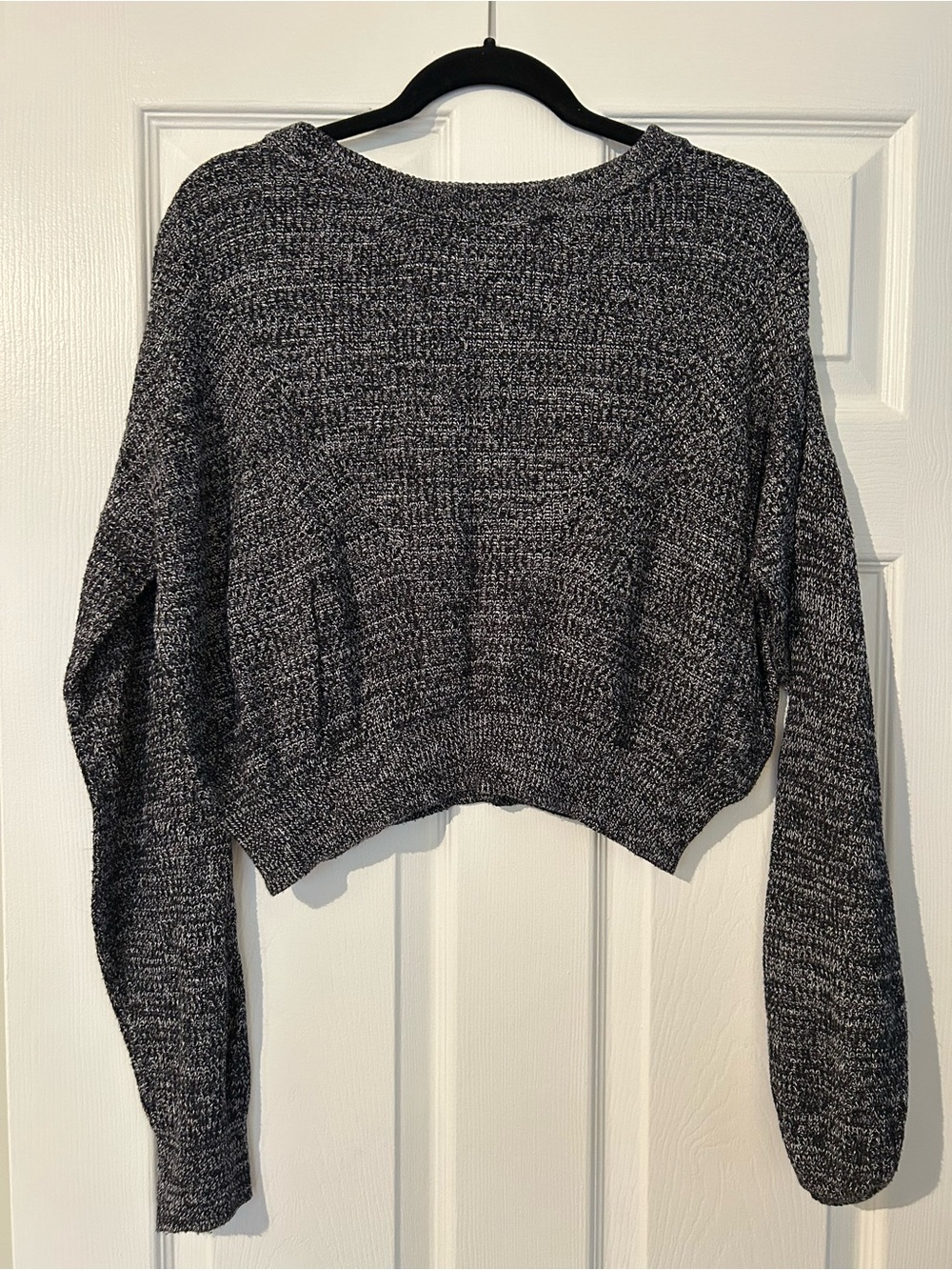 Garage Women’s Black Heather Crewneck Cropped Sweater
